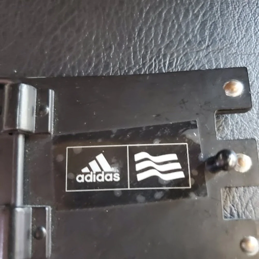 Adidas Belt Buckle Silver Black Three Stripes Logo Streetwear Athletic Golf